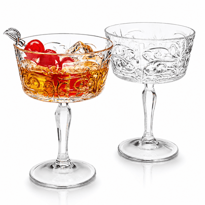 "Buck’s Club" British Gentlemen's Crystal Cocktail Glass 2 - Piece Set (Gift Box Collection) - HISTORY COMPANY