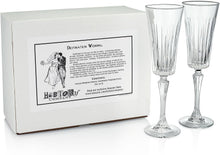 Load image into Gallery viewer, “Bride and Groom” Italian Wedding Crystal Champagne Toasting Flute 2-Piece Set, Crafted in Tuscany