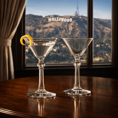 “Charles Butterworth” 1937 Hollywood Martini Glass, 2 - Piece Set (Gift Box Collection) - HISTORY COMPANY