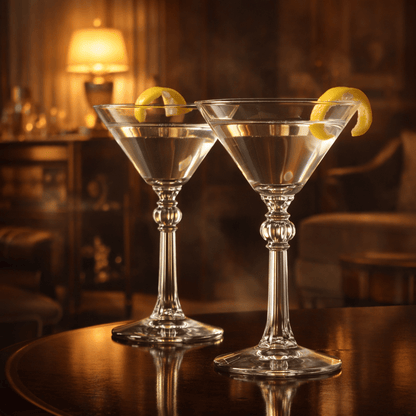 “Charles Butterworth” 1937 Hollywood Martini Glass, 2 - Piece Set (Gift Box Collection) - HISTORY COMPANY