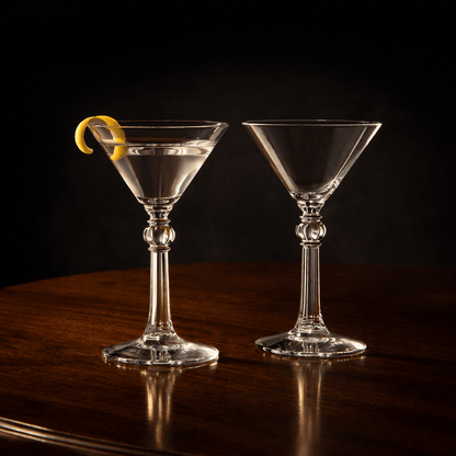 “Charles Butterworth” 1937 Hollywood Martini Glass, 2 - Piece Set (Gift Box Collection) - HISTORY COMPANY