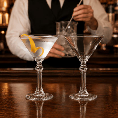 “Charles Butterworth” 1937 Hollywood Martini Glass, 2 - Piece Set (Gift Box Collection) - HISTORY COMPANY