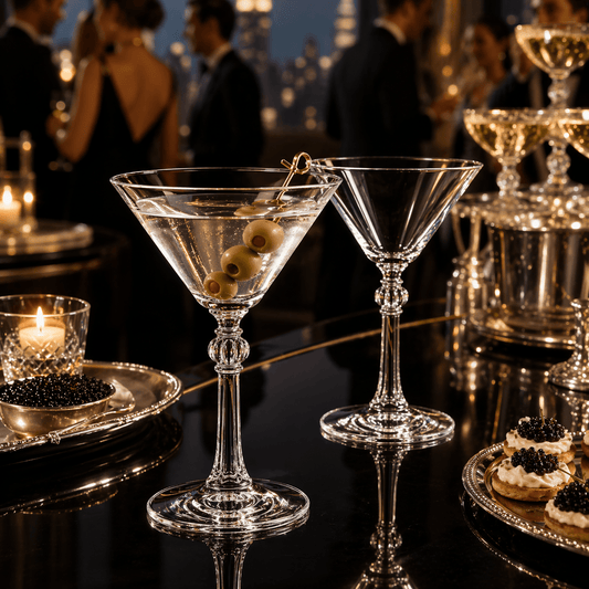 “Charles Butterworth” 1937 Hollywood Martini Glass, 2 - Piece Set (Gift Box Collection) - HISTORY COMPANY