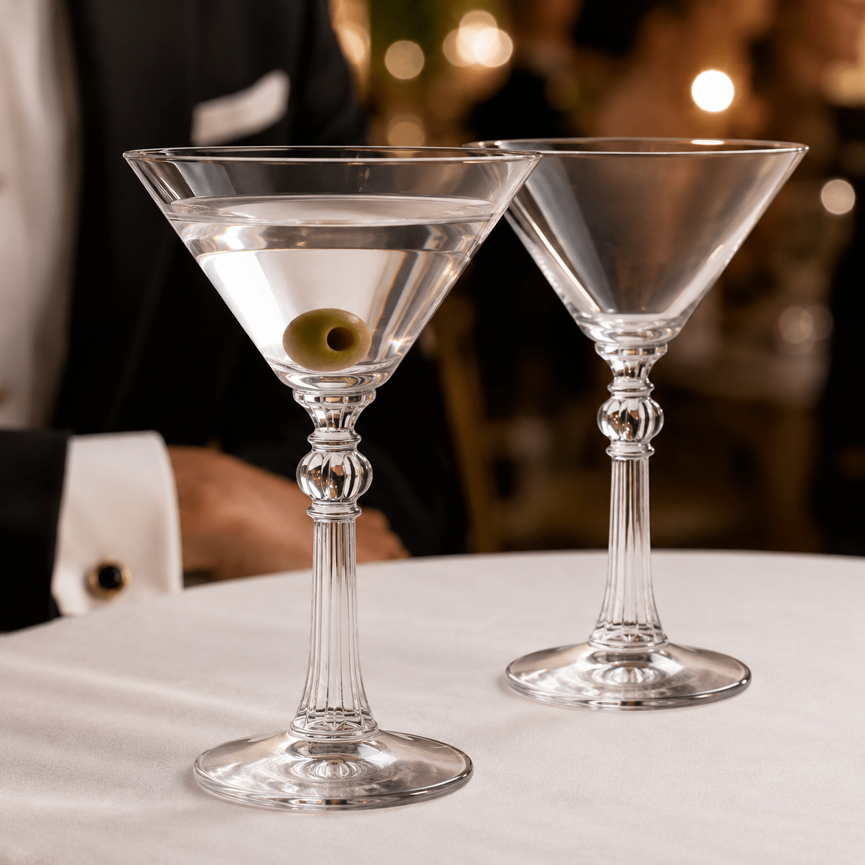 “Charles Butterworth” 1937 Hollywood Martini Glass, 2 - Piece Set (Gift Box Collection) - HISTORY COMPANY