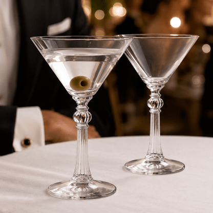 “Charles Butterworth” 1937 Hollywood Martini Glass, 2 - Piece Set (Gift Box Collection) - HISTORY COMPANY