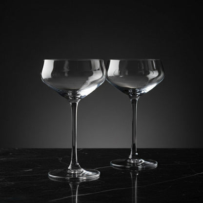 Chasen’s of Hollywood "Celebrity - Inspired" Cocktail Coupe Glass 2 - Piece Set Crafted in Crystal (Gift Box Collection) - HISTORY COMPANY