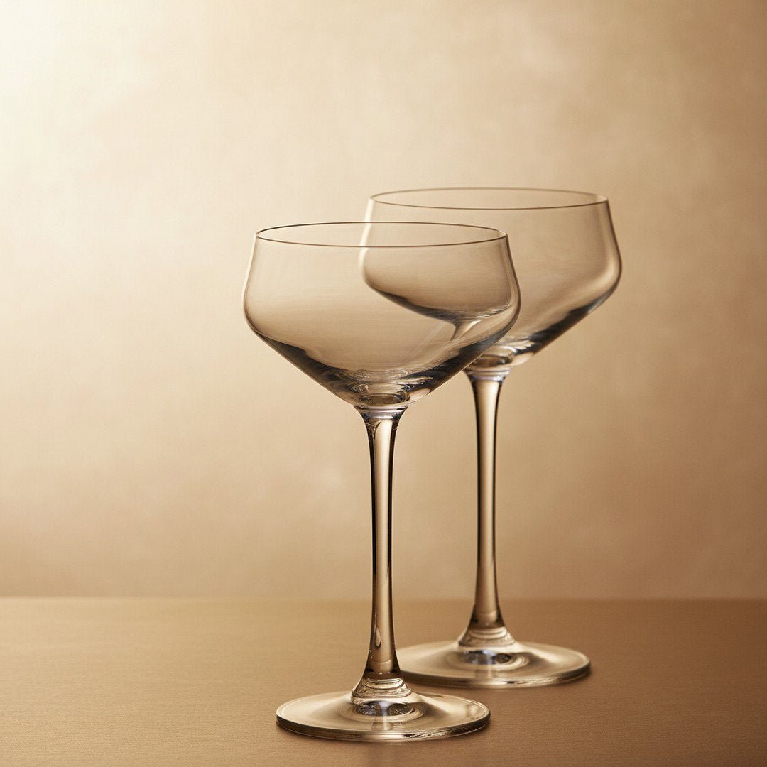 Chasen’s of Hollywood "Celebrity - Inspired" Cocktail Coupe Glass 2 - Piece Set Crafted in Crystal (Gift Box Collection) - HISTORY COMPANY