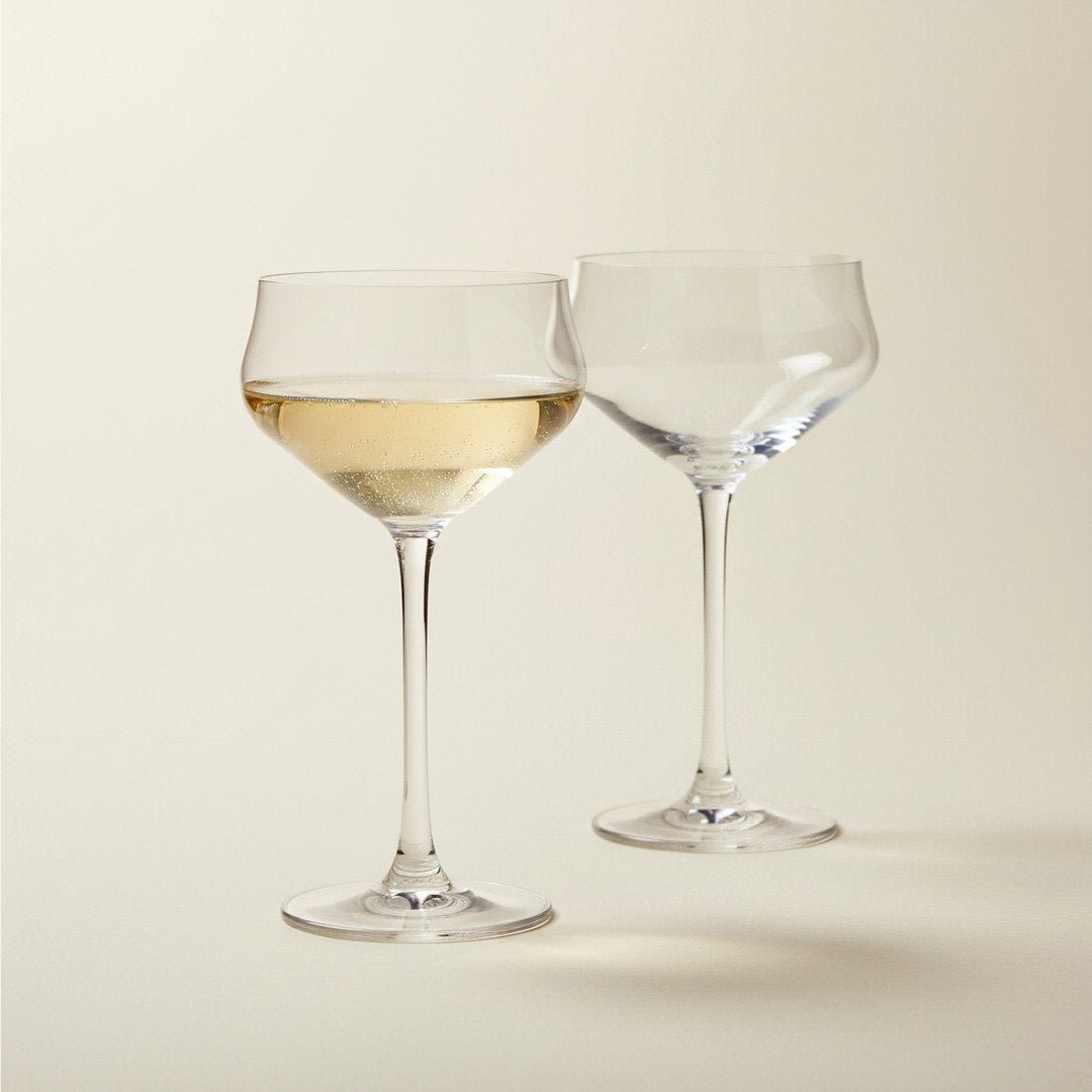 Chasen’s of Hollywood "Celebrity - Inspired" Cocktail Coupe Glass 2 - Piece Set Crafted in Crystal (Gift Box Collection) - HISTORY COMPANY