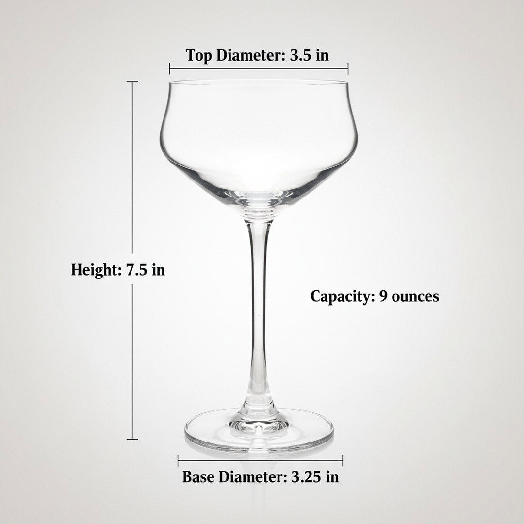 Chasen’s of Hollywood "Celebrity - Inspired" Cocktail Coupe Glass 2 - Piece Set Crafted in Crystal (Gift Box Collection) - HISTORY COMPANY