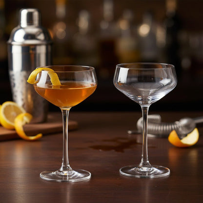 Chasen’s of Hollywood "Celebrity - Inspired" Cocktail Coupe Glass 2 - Piece Set Crafted in Crystal (Gift Box Collection) - HISTORY COMPANY