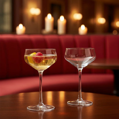 Chasen’s of Hollywood "Celebrity - Inspired" Cocktail Coupe Glass 2 - Piece Set Crafted in Crystal (Gift Box Collection) - HISTORY COMPANY
