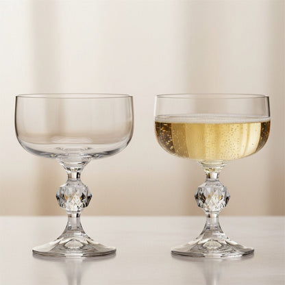 “City of Paris” Crystal Champagne Cocktail Coupe Vintage - Inspired 2 - Piece Set (Gift Box Collection) - HISTORY COMPANY