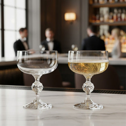“City of Paris” Crystal Champagne Cocktail Coupe Vintage - Inspired 2 - Piece Set (Gift Box Collection) - HISTORY COMPANY