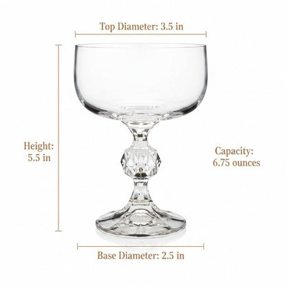 “City of Paris” Crystal Champagne Cocktail Coupe Vintage - Inspired 2 - Piece Set (Gift Box Collection) - HISTORY COMPANY
