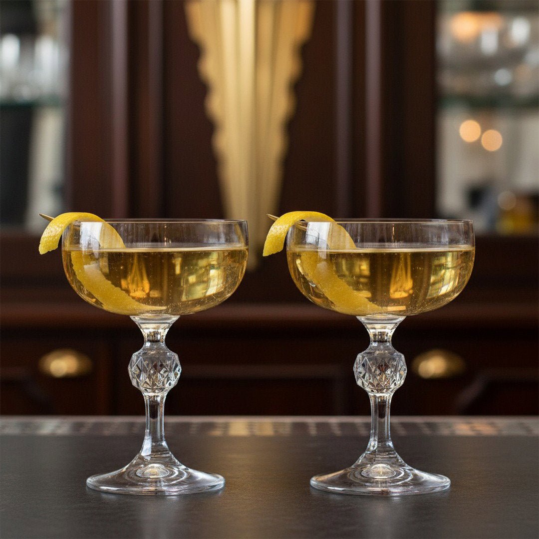 “City of Paris” Crystal Champagne Cocktail Coupe Vintage - Inspired 2 - Piece Set (Gift Box Collection) - HISTORY COMPANY