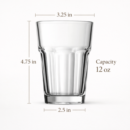 Tempered 12 oz bistro water glasses for everyday dining