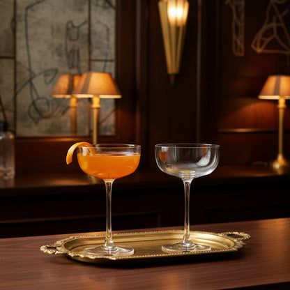 Refined coupe glass for classic cocktails, mixology, and special occasions.