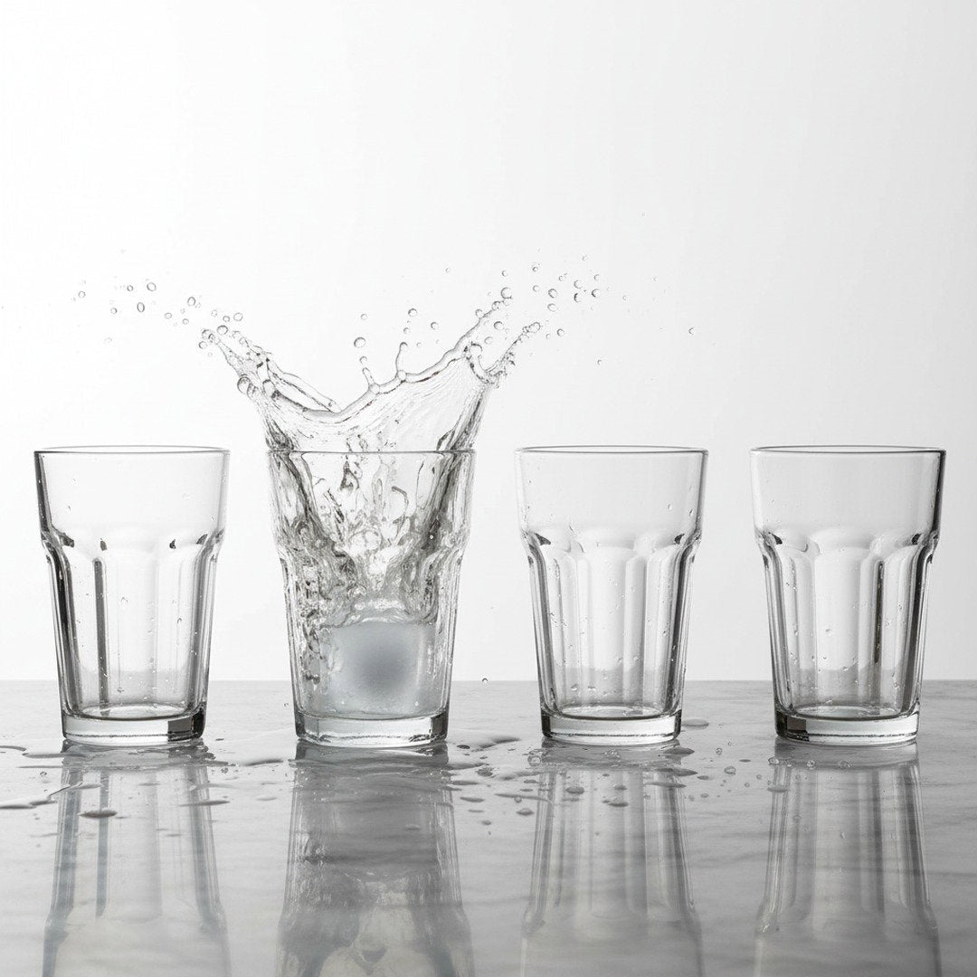 French Bistro Tempered Water Glass (All - Purpose Drinking Tumbler), 4 - Piece Set (Gift Box Collection) - HISTORY COMPANY