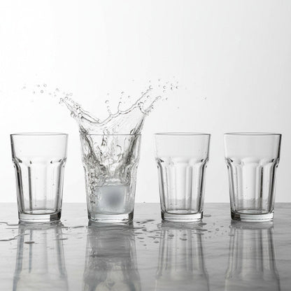 French Bistro Tempered Water Glass (All - Purpose Drinking Tumbler), 4 - Piece Set (Gift Box Collection) - HISTORY COMPANY