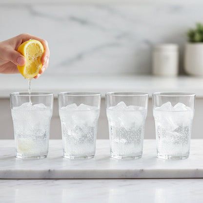 French Bistro Tempered Water Glass (All - Purpose Drinking Tumbler), 4 - Piece Set (Gift Box Collection) - HISTORY COMPANY
