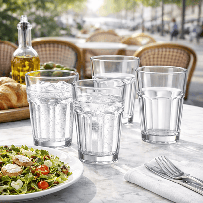French Bistro Tempered Water Glass (All - Purpose Drinking Tumbler), 4 - Piece Set (Gift Box Collection) - HISTORY COMPANY