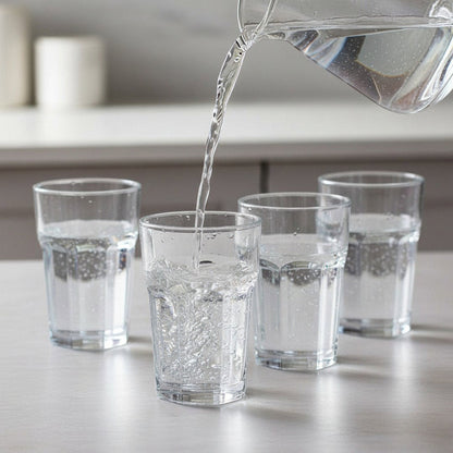 French Bistro Tempered Water Glass (All - Purpose Drinking Tumbler), 4 - Piece Set (Gift Box Collection) - HISTORY COMPANY
