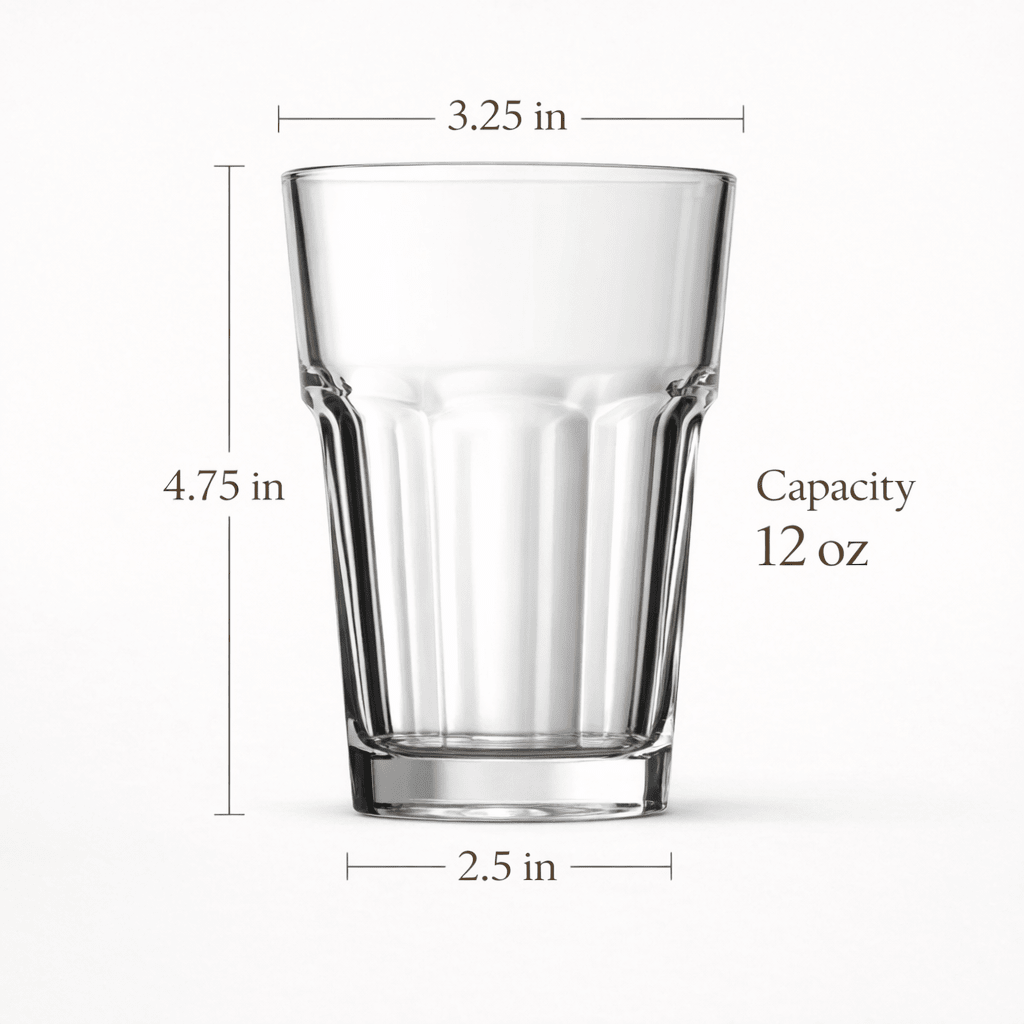 French Bistro Tempered Water Glass (All - Purpose Drinking Tumbler), 4 - Piece Set (Gift Box Collection) - HISTORY COMPANY