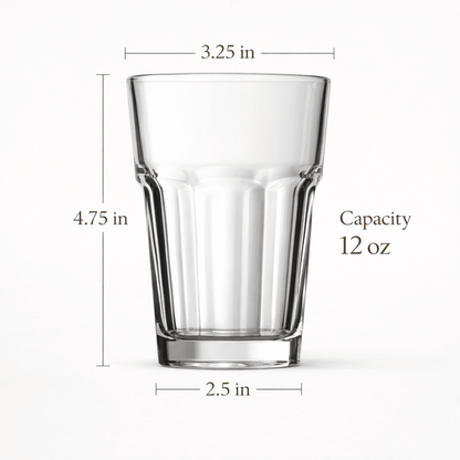 French Bistro Tempered Water Glass (All - Purpose Drinking Tumbler), 4 - Piece Set (Gift Box Collection) - HISTORY COMPANY