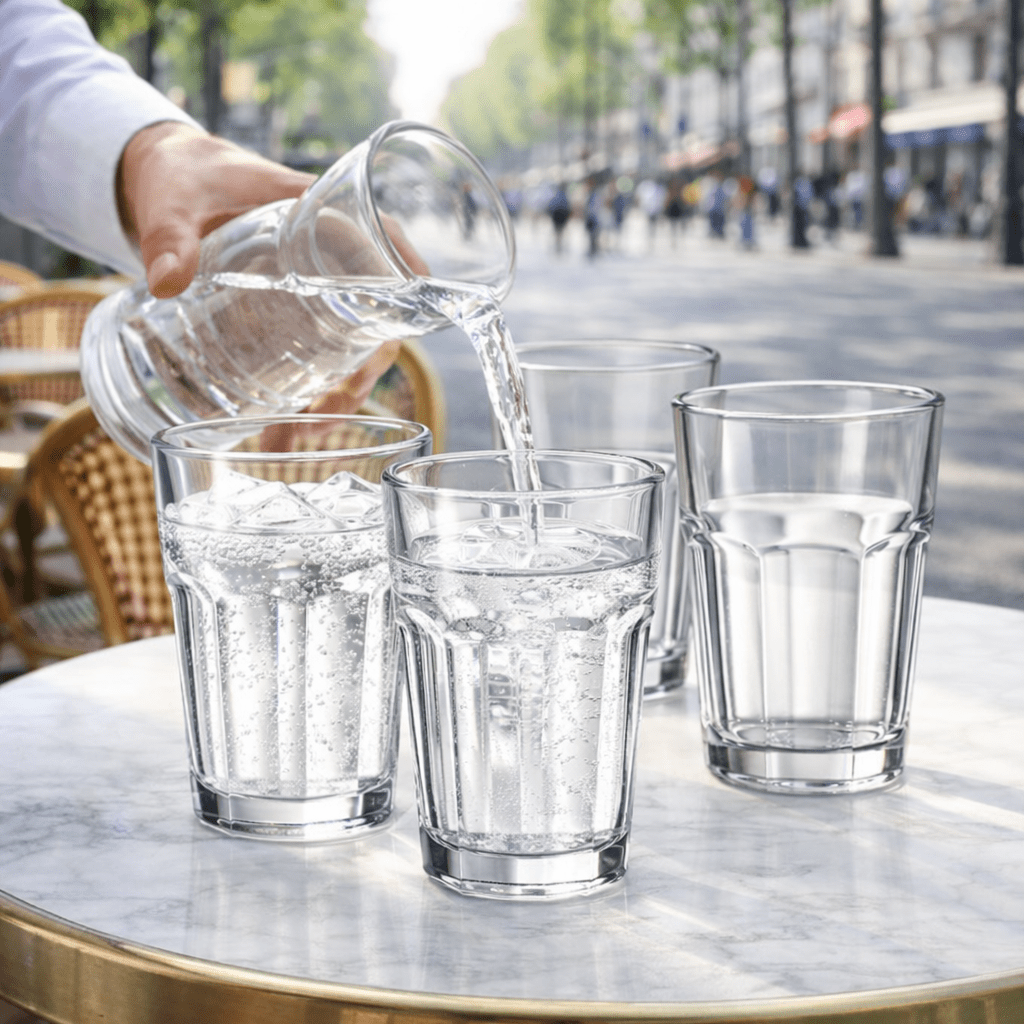 French Bistro Tempered Water Glass (All - Purpose Drinking Tumbler), 4 - Piece Set (Gift Box Collection) - HISTORY COMPANY