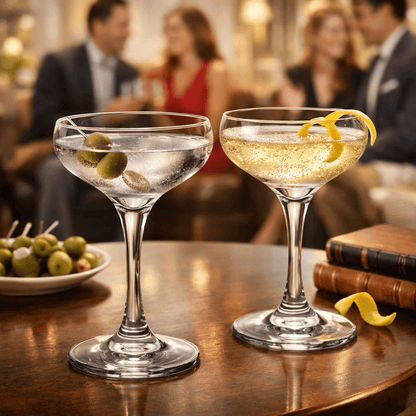 "Great Gatsby" Cocktail Party Coupe – Jazz Age - Inspired Barware, 2 - Piece Set (Gift Box Collection) - HISTORY COMPANY