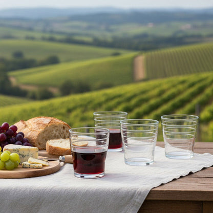 Greek Taverna Stemless Wine Glass Set – "Siga Siga" (Slow Life - Inspired) 4 - Piece Set Gift Box Collection) - HISTORY COMPANY