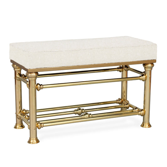 Heirloom “End - of - Bed” Brass Bench. - HISTORY COMPANY