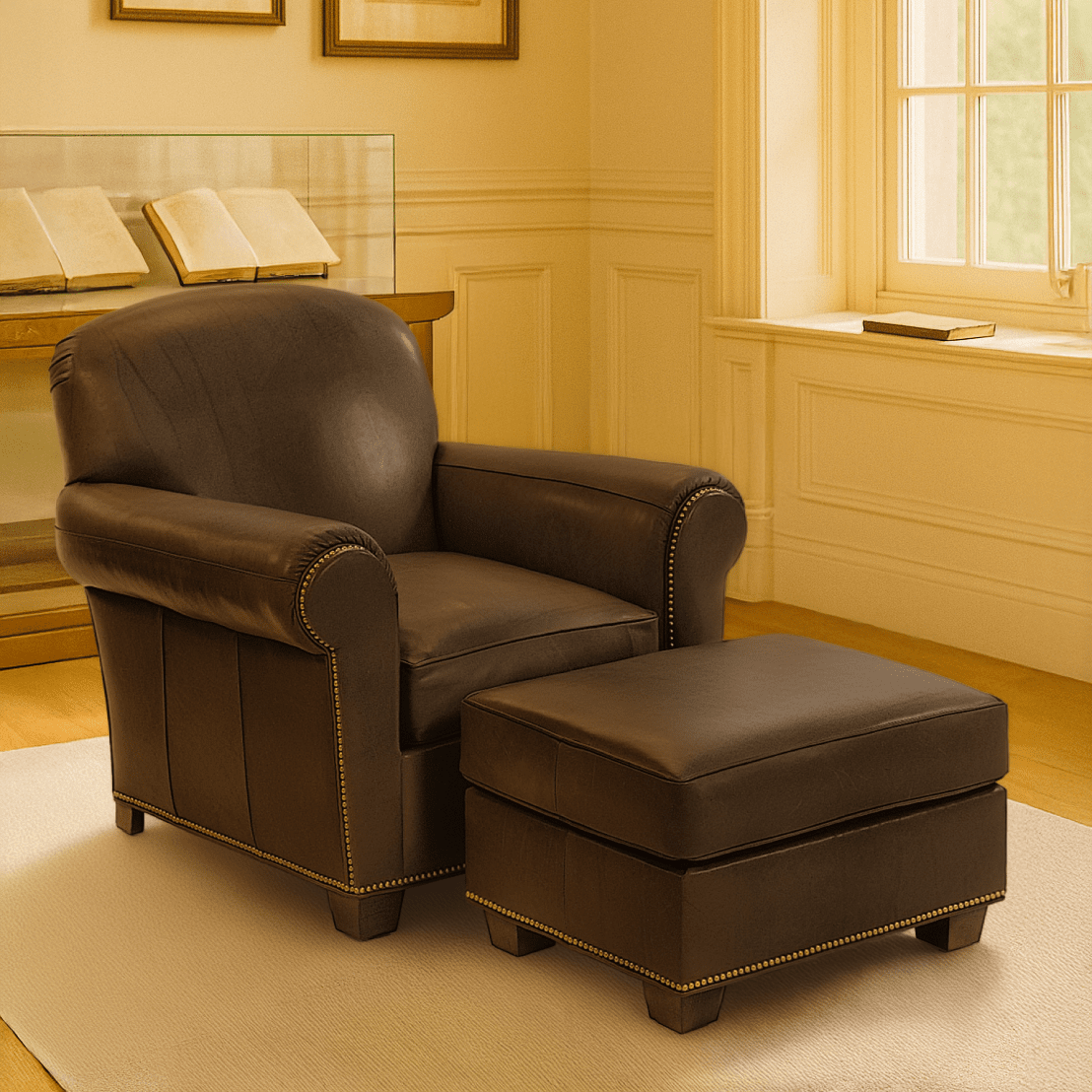 “Hyde Park” Library Chair (with Legacy Footstool). - HISTORY COMPANY