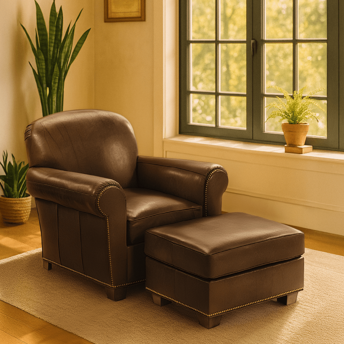 “Hyde Park” Library Chair (with Legacy Footstool). - HISTORY COMPANY