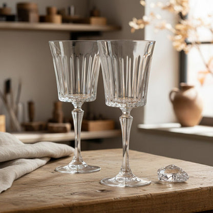 Italian Cinema "Dinner Party" Crystal Wine Glass – Luxury 2 - Piece Set (Gift Box Collection) - HISTORY COMPANY