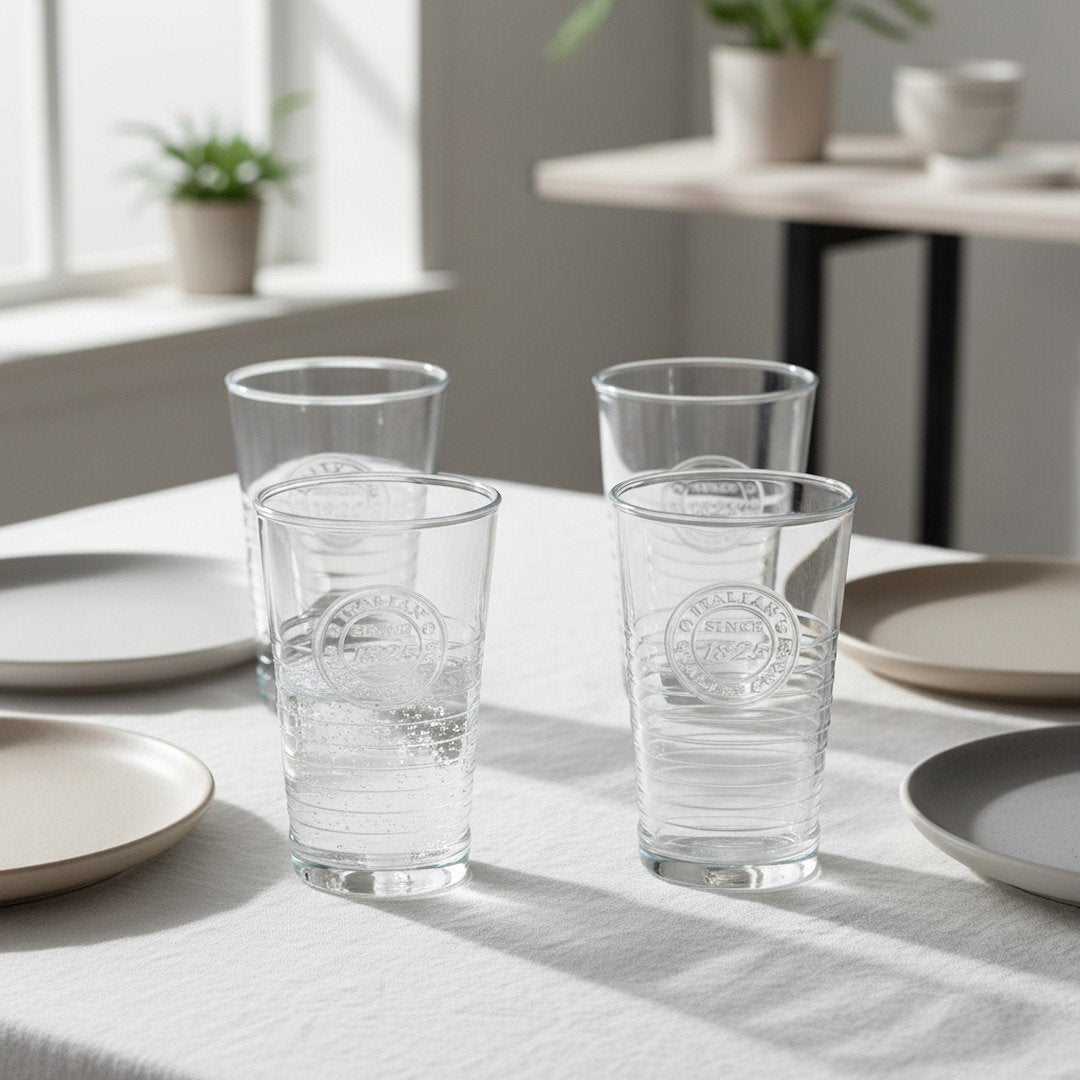 Italian Farmhouse Tumbler, All - Day Glassware, 4 - Piece Set (Gift Box Collection) - HISTORY COMPANY