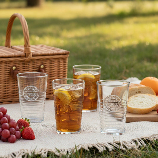 Italian Farmhouse Tumbler, All - Day Glassware, 4 - Piece Set (Gift Box Collection) - HISTORY COMPANY