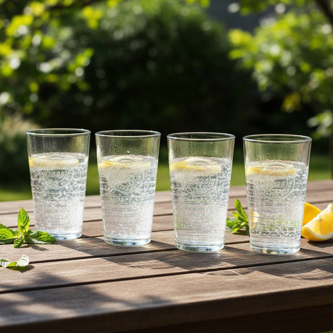 Italian Farmhouse Tumbler, All - Day Glassware, 4 - Piece Set (Gift Box Collection) - HISTORY COMPANY