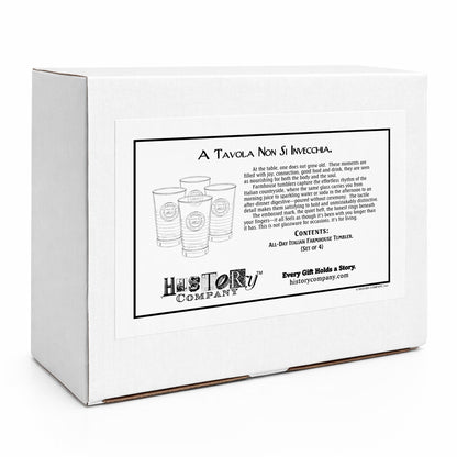 Italian Farmhouse Tumbler, All - Day Glassware, 4 - Piece Set (Gift Box Collection) - HISTORY COMPANY