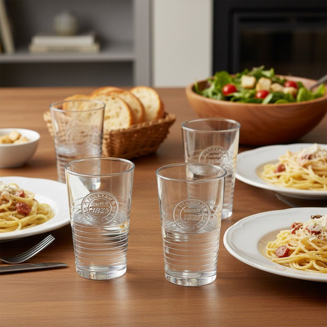 Italian Farmhouse Tumbler, All - Day Glassware, 4 - Piece Set (Gift Box Collection) - HISTORY COMPANY