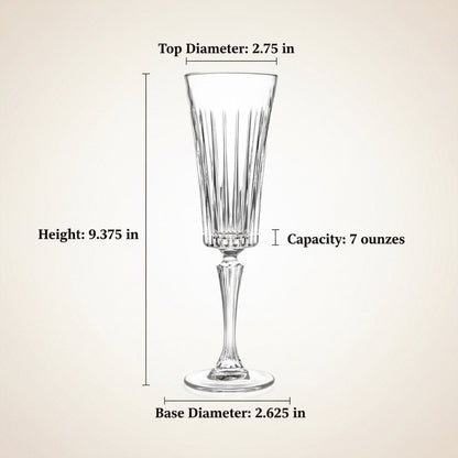 Italian Wedding Crystal Champagne Toasting Flute – Luxury 2 - Piece Set "For the Bride and Groom" (Gift Box Collection) - HISTORY COMPANY
