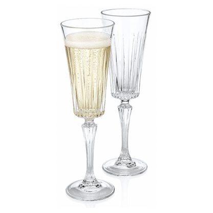 Italian Wedding Crystal Champagne Toasting Flute – Luxury 2 - Piece Set "For the Bride and Groom" (Gift Box Collection) - HISTORY COMPANY