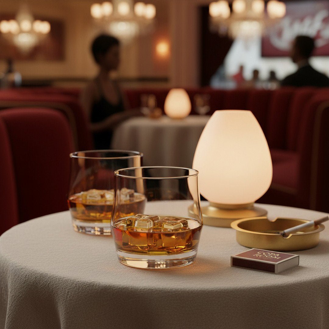 Las Vegas "Copa Room" Whiskey Rocks Glass, Nightclub - Inspired, 2 - Piece Set (Gift Box Collection) - HISTORY COMPANY