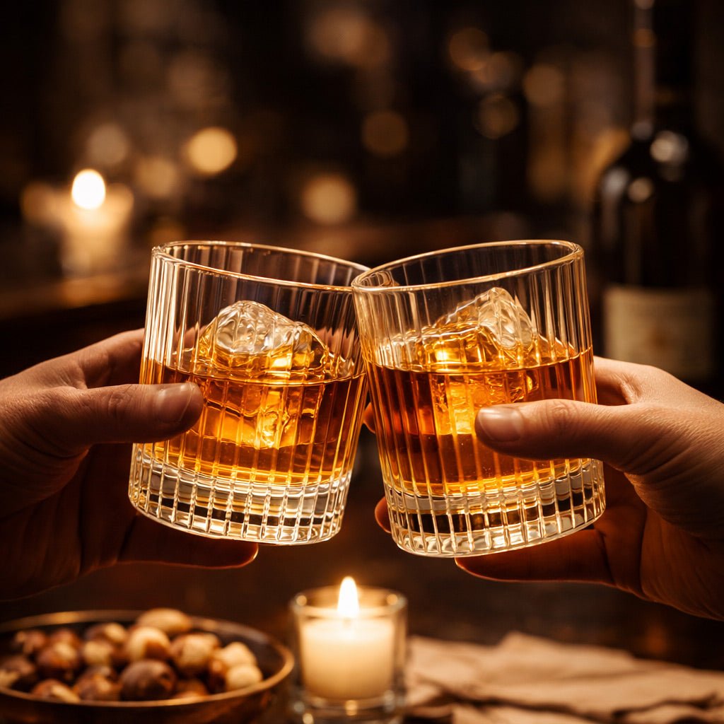 Leonardo DaVinci “Hand Cut” Luxe Crystal Double Rocks Glass, 2 - Piece Set (La Collection du Louvre) - HISTORY COMPANY