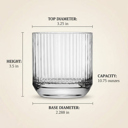 "Longchamps" 1950s Rocks Glass – 2 - Piece Set of Vintage Executive Barware (Gift Box Collection) - HISTORY COMPANY