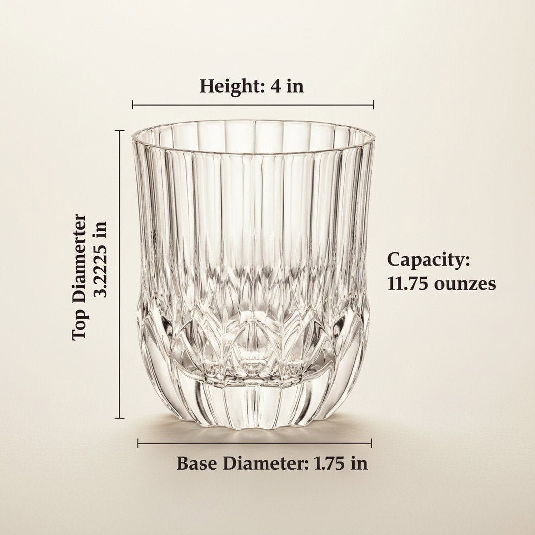 Luxury Italian Restaurant Crystal Double Rocks Glass – "Artisan - Sculpted" 2 - Piece Set (Gift Box Collection) - HISTORY COMPANY