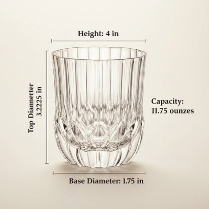 Luxury Italian Restaurant Crystal Double Rocks Glass – "Artisan - Sculpted" 2 - Piece Set (Gift Box Collection) - HISTORY COMPANY