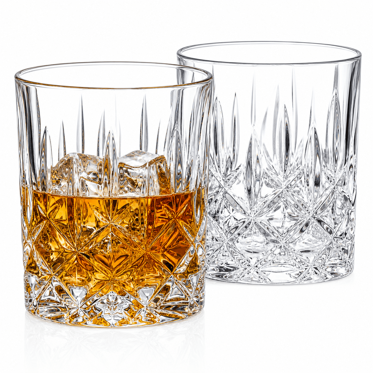 "Men's Bar" at the Astor Crystal Whiskey Glass – Best Gift for Bourbon Lovers – 2 - Piece Set (Gift Box Collection) - HISTORY COMPANY