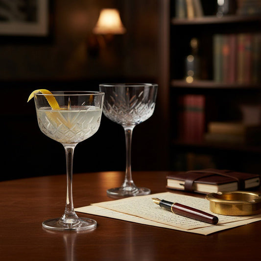 Nick & Nora Cocktail Glass – 1930s New York Speakeasy 2 - Piece Set (Gift Box Collection) - HISTORY COMPANY
