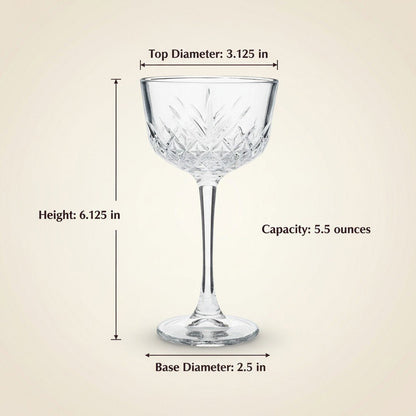 Nick & Nora Cocktail Glass – 1930s New York Speakeasy 2 - Piece Set (Gift Box Collection) - HISTORY COMPANY